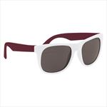 White with Maroon Temples Side